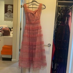 Marchesa notte pink 2 dress lace a line